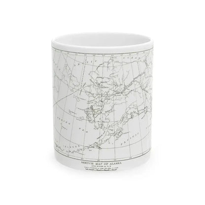 Alaska - Sketch Map (1891) (Map) White Coffee Mug 11oz - Go Mug Yourself