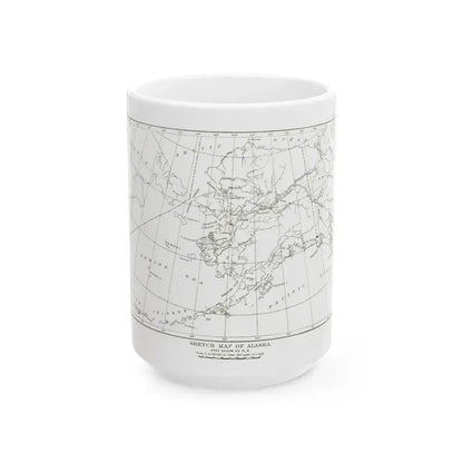 Alaska - Sketch Map (1891) (Map) White Coffee Mug 15oz - Go Mug Yourself