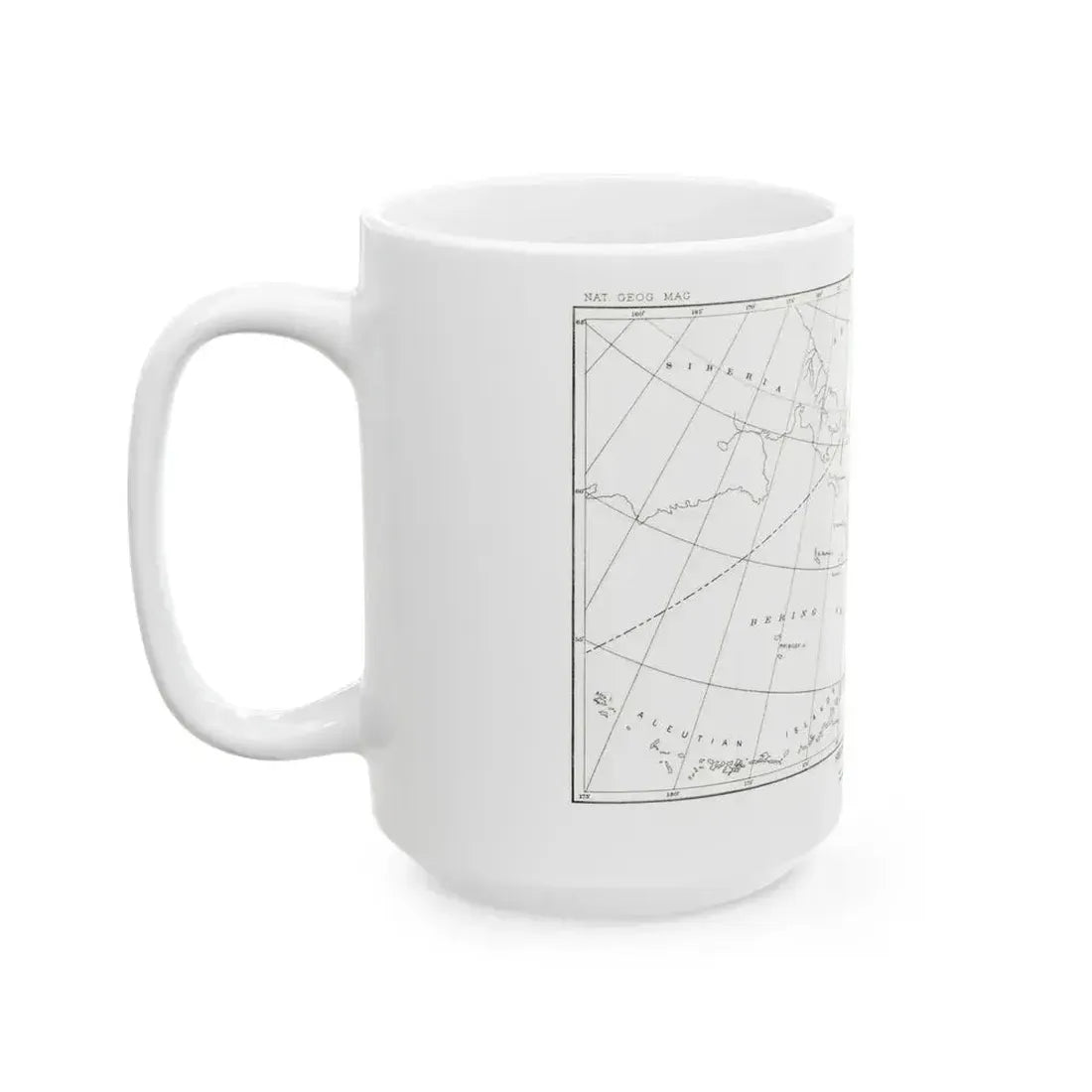 Alaska - Sketch Map (1891) (Map) White Coffee Mug - Go Mug Yourself