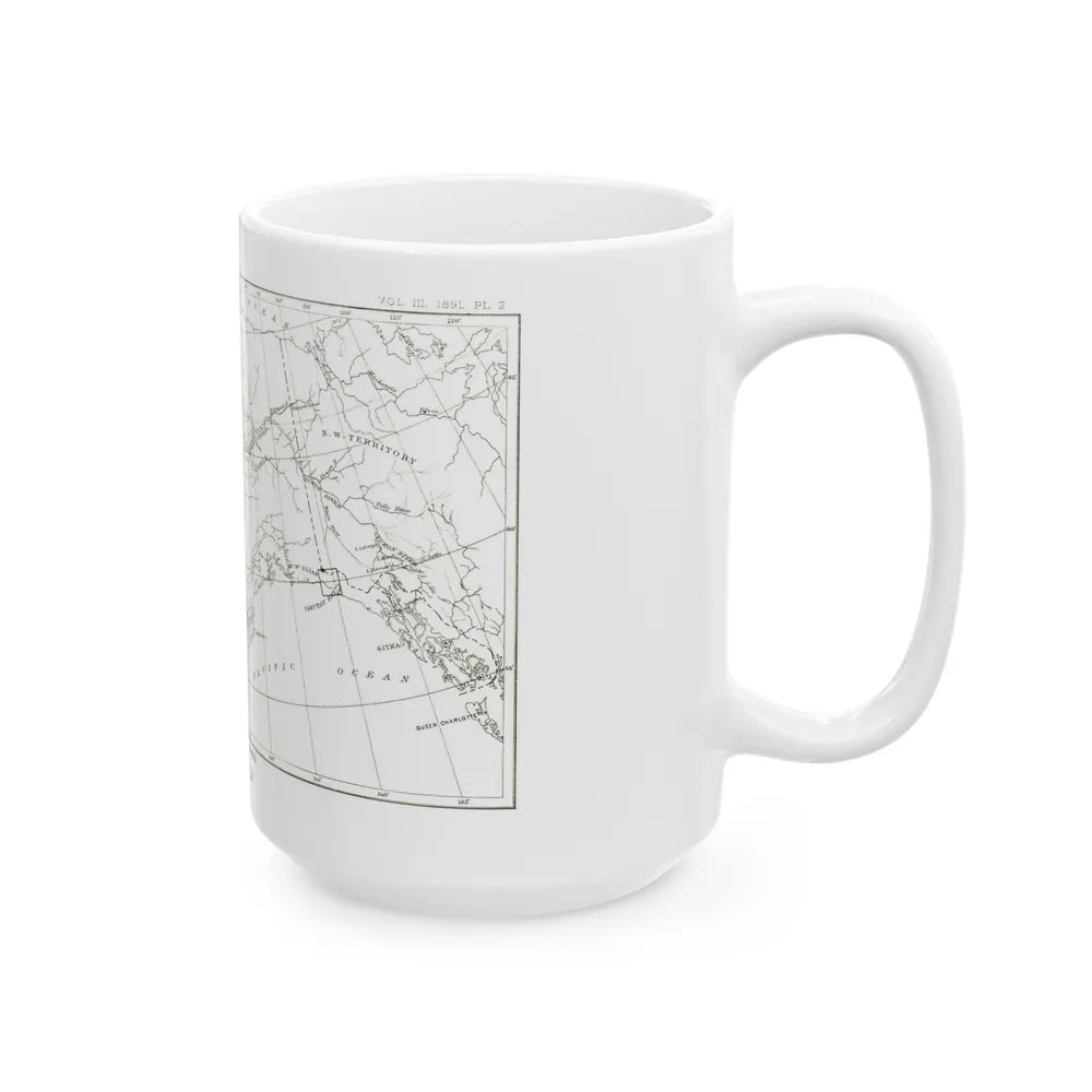 Alaska - Sketch Map (1891) (Map) White Coffee Mug-Go Mug Yourself