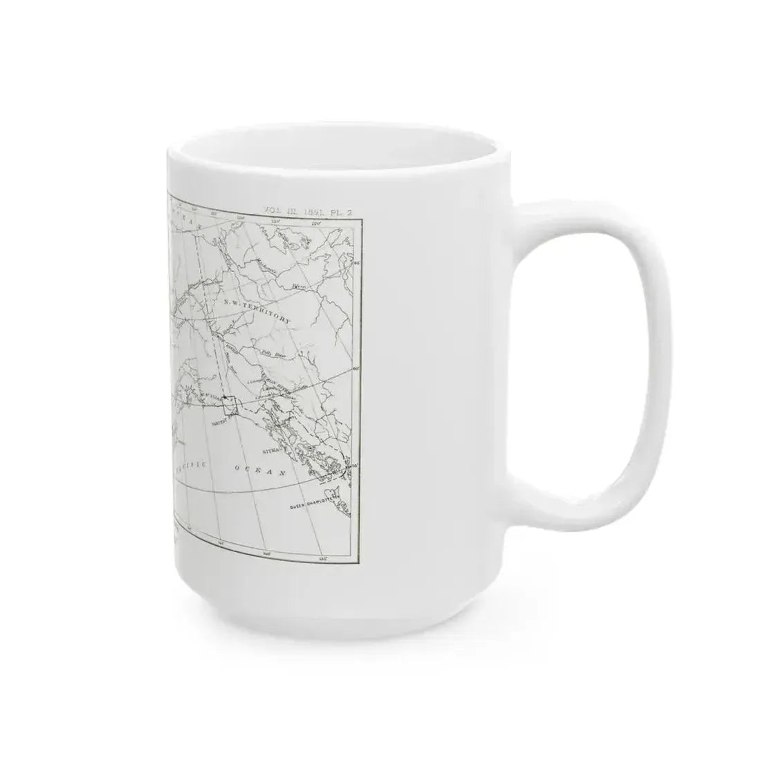 Alaska - Sketch Map (1891) (Map) White Coffee Mug - Go Mug Yourself