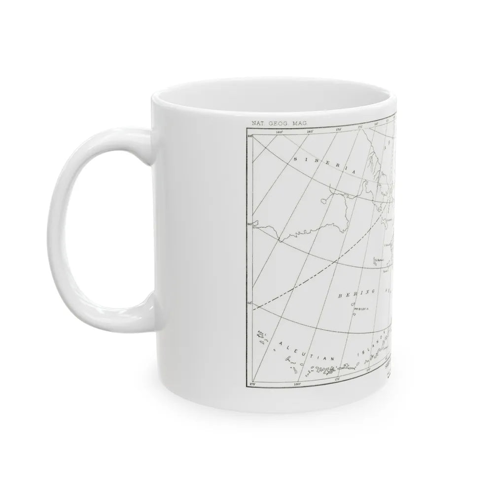 Alaska - Sketch Map (1891) (Map) White Coffee Mug-Go Mug Yourself