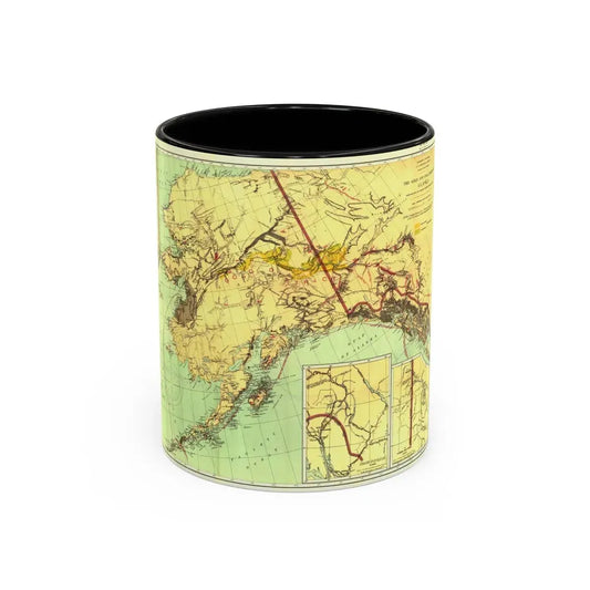 Alaska - The Gold & Coal Fields (1898) (Map) Accent Coffee Mug 11oz Black - Go Mug Yourself