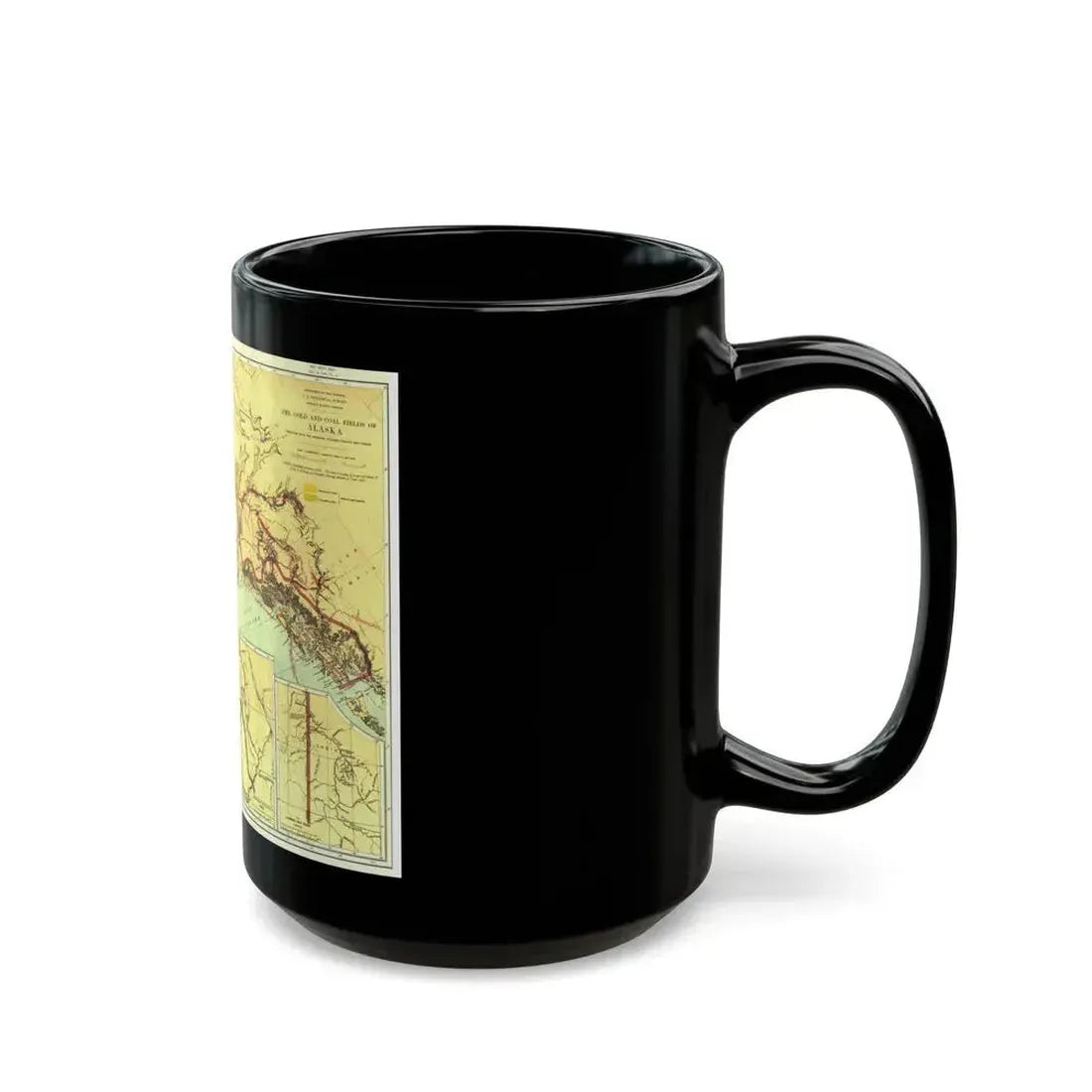 Alaska - The Gold & Coal Fields (1898) (Map) Black Coffee Mug - Go Mug Yourself