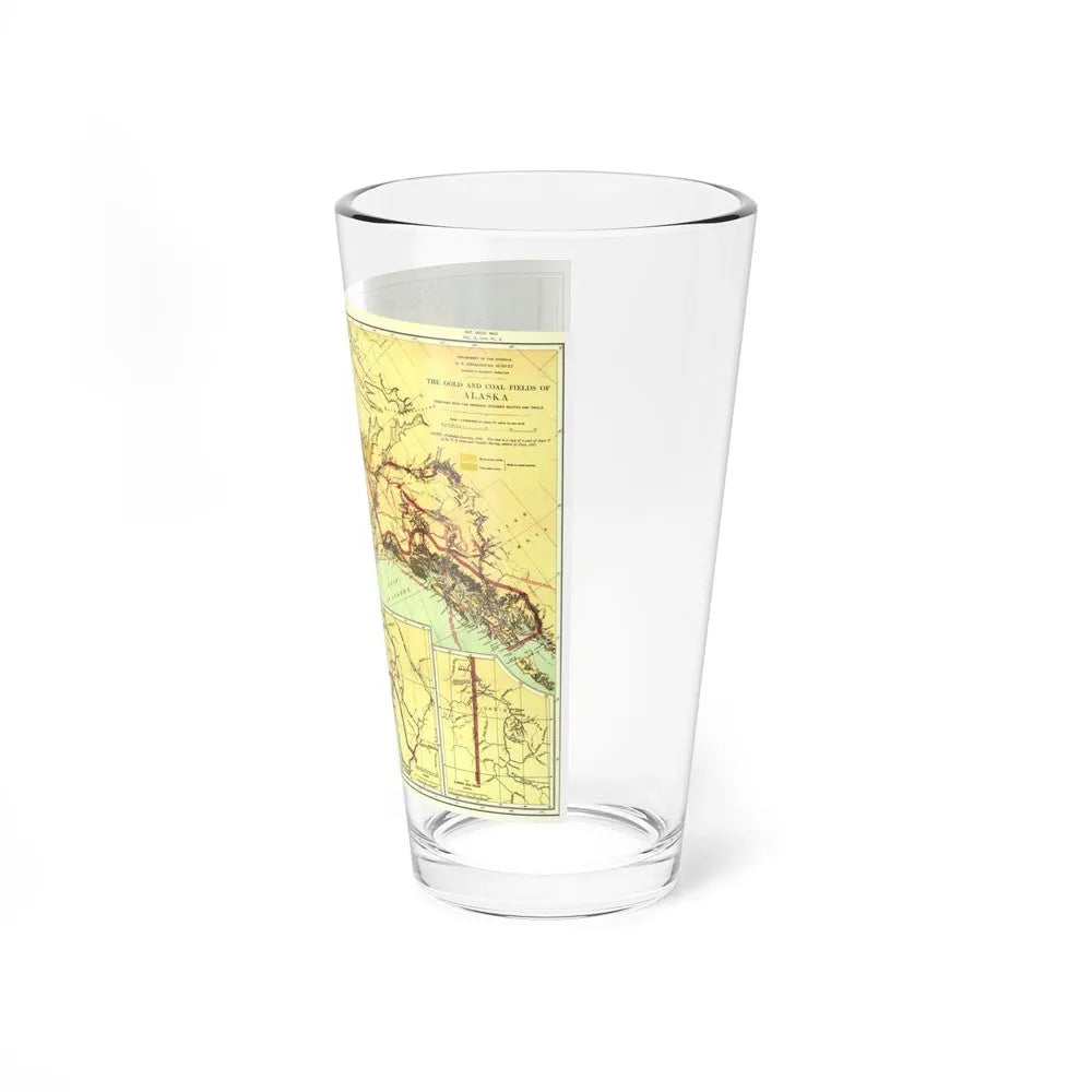 Alaska - The Gold & Coal Fields (1898) (Map) Pint Glass 16oz-Go Mug Yourself