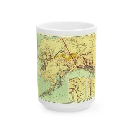 Alaska - The Gold & Coal Fields (1898) (Map) White Coffee Mug 15oz - Go Mug Yourself