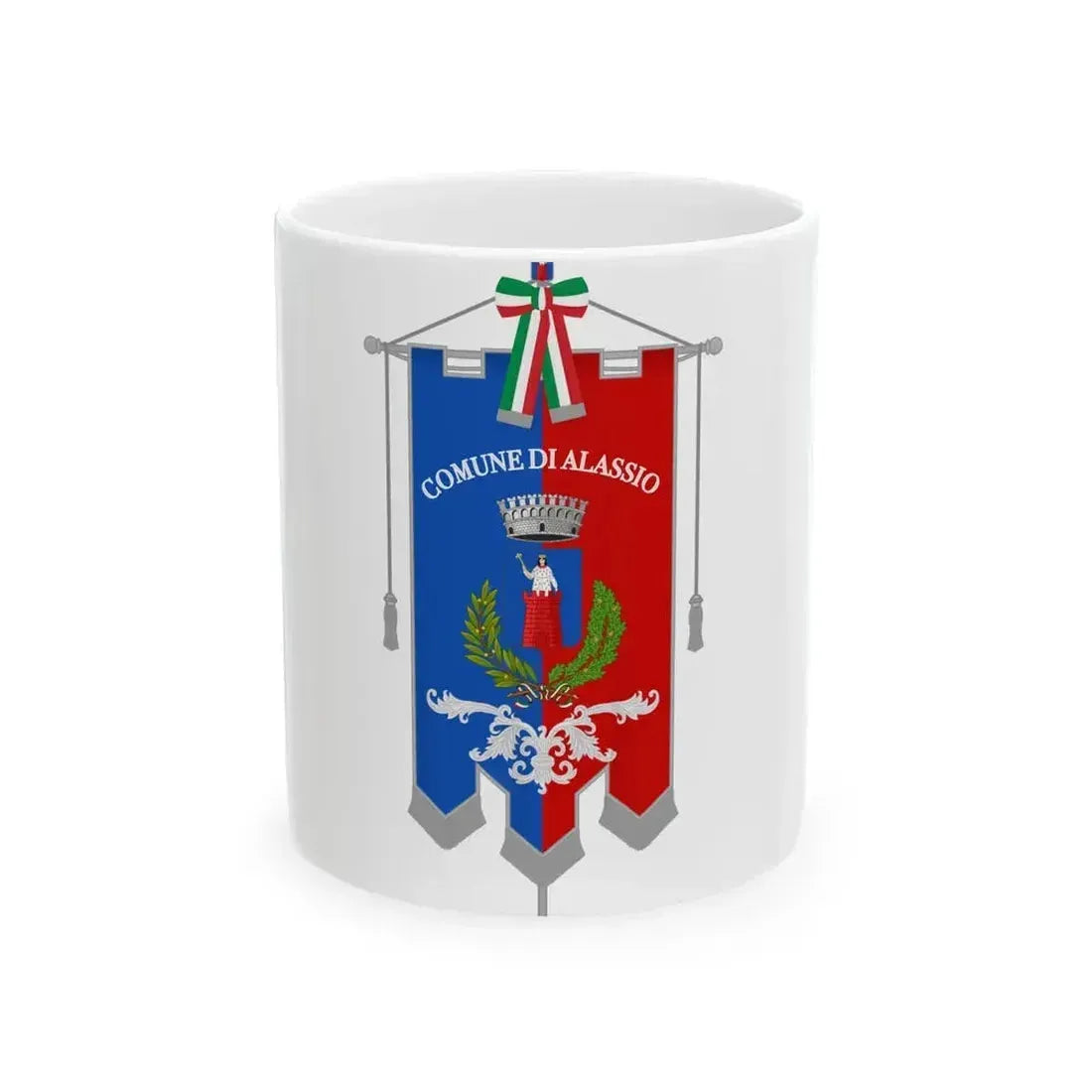 Alassio-Gonfalone (Italy) White Coffee Mug 11oz - Go Mug Yourself