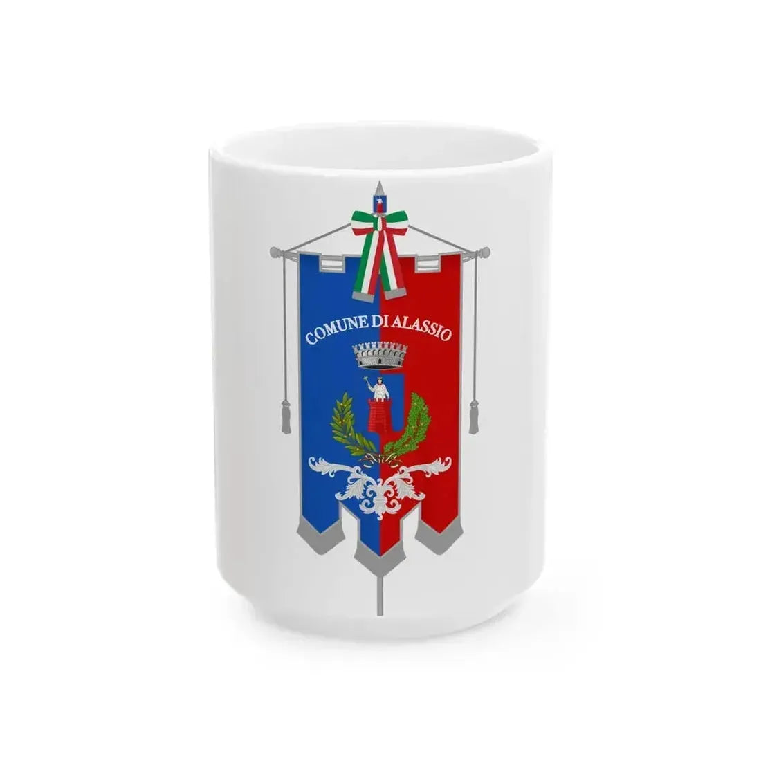 Alassio-Gonfalone (Italy) White Coffee Mug 15oz - Go Mug Yourself