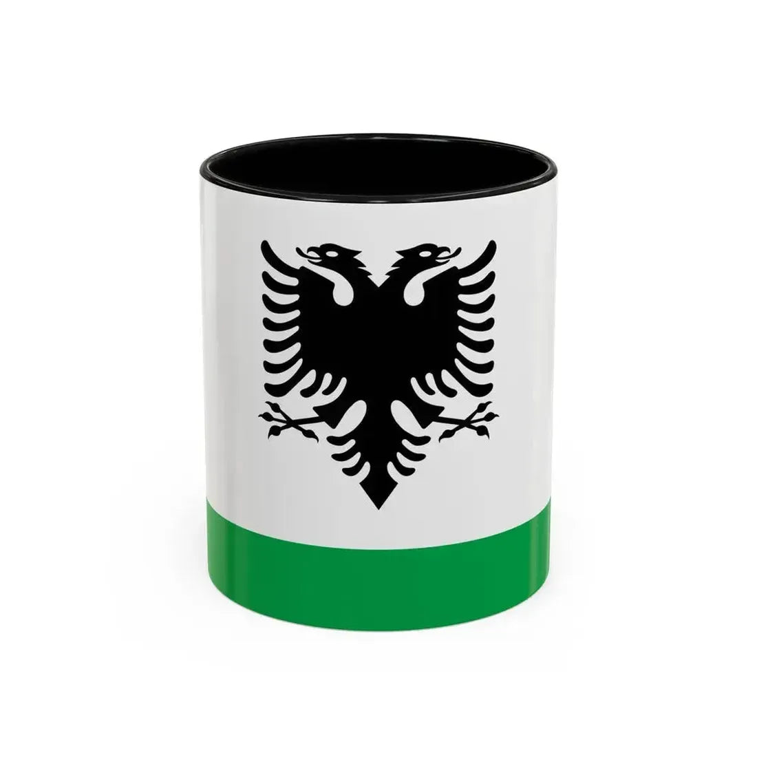 Albanian Coast Guard Ensign - Accent Coffee Mug 11oz Black - Go Mug Yourself