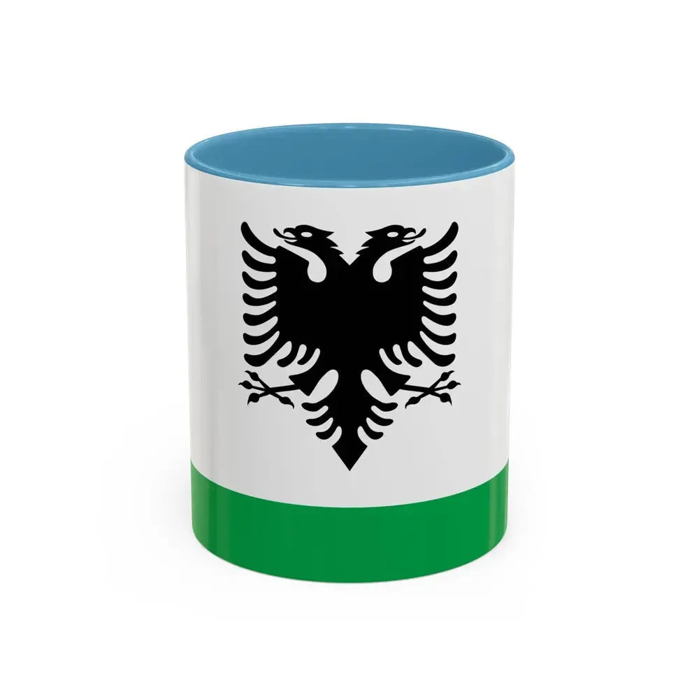 Albanian Coast Guard Ensign - Accent Coffee Mug 11oz Light Blue - Go Mug Yourself