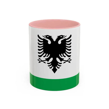 Albanian Coast Guard Ensign - Accent Coffee Mug 11oz Pink - Go Mug Yourself