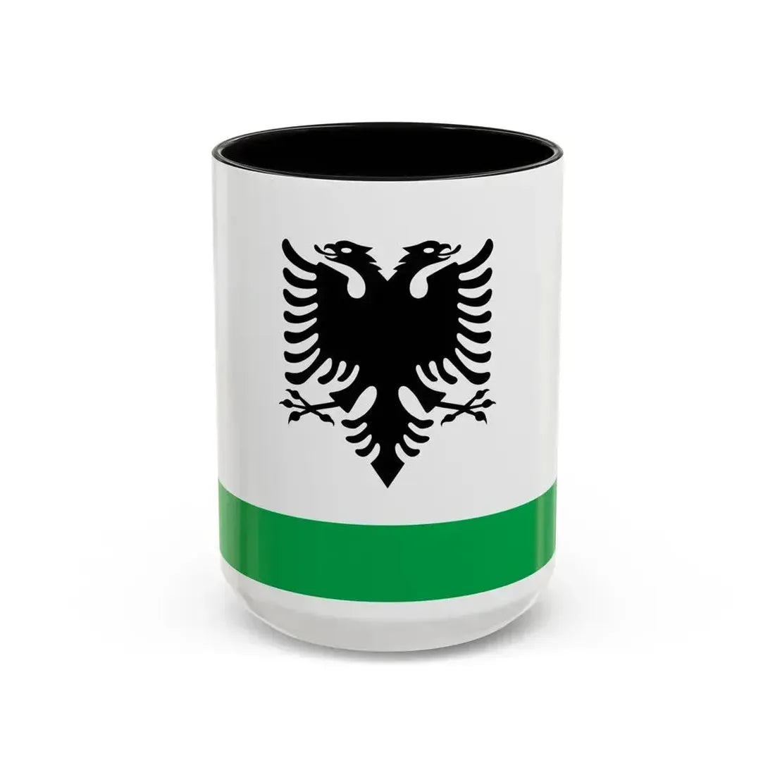 Albanian Coast Guard Ensign - Accent Coffee Mug 15oz Black - Go Mug Yourself