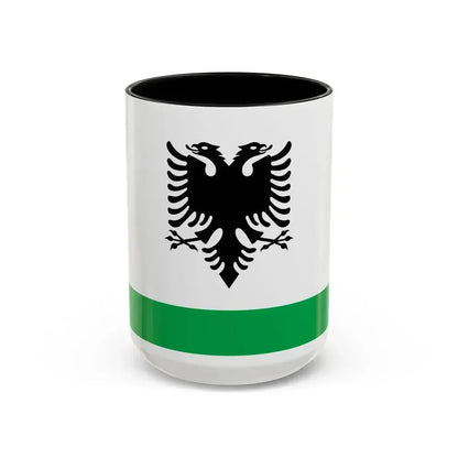 Albanian Coast Guard Ensign - Accent Coffee Mug 15oz Black - Go Mug Yourself