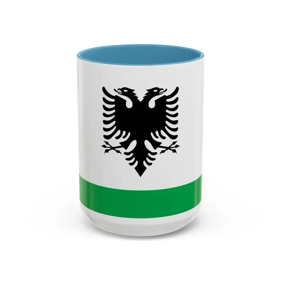 Albanian Coast Guard Ensign - Accent Coffee Mug 15oz Light Blue - Go Mug Yourself