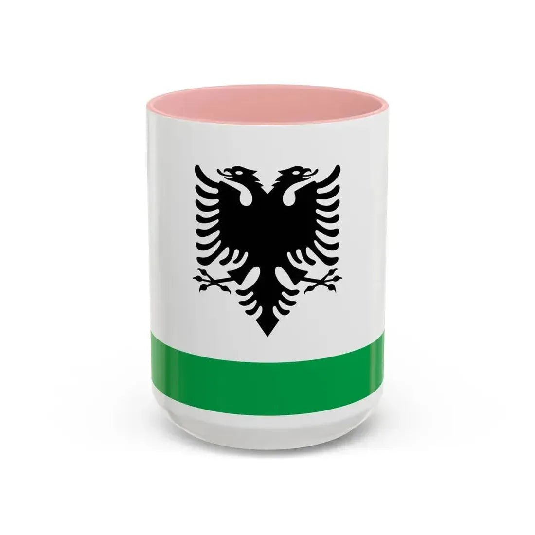 Albanian Coast Guard Ensign - Accent Coffee Mug 15oz Pink - Go Mug Yourself