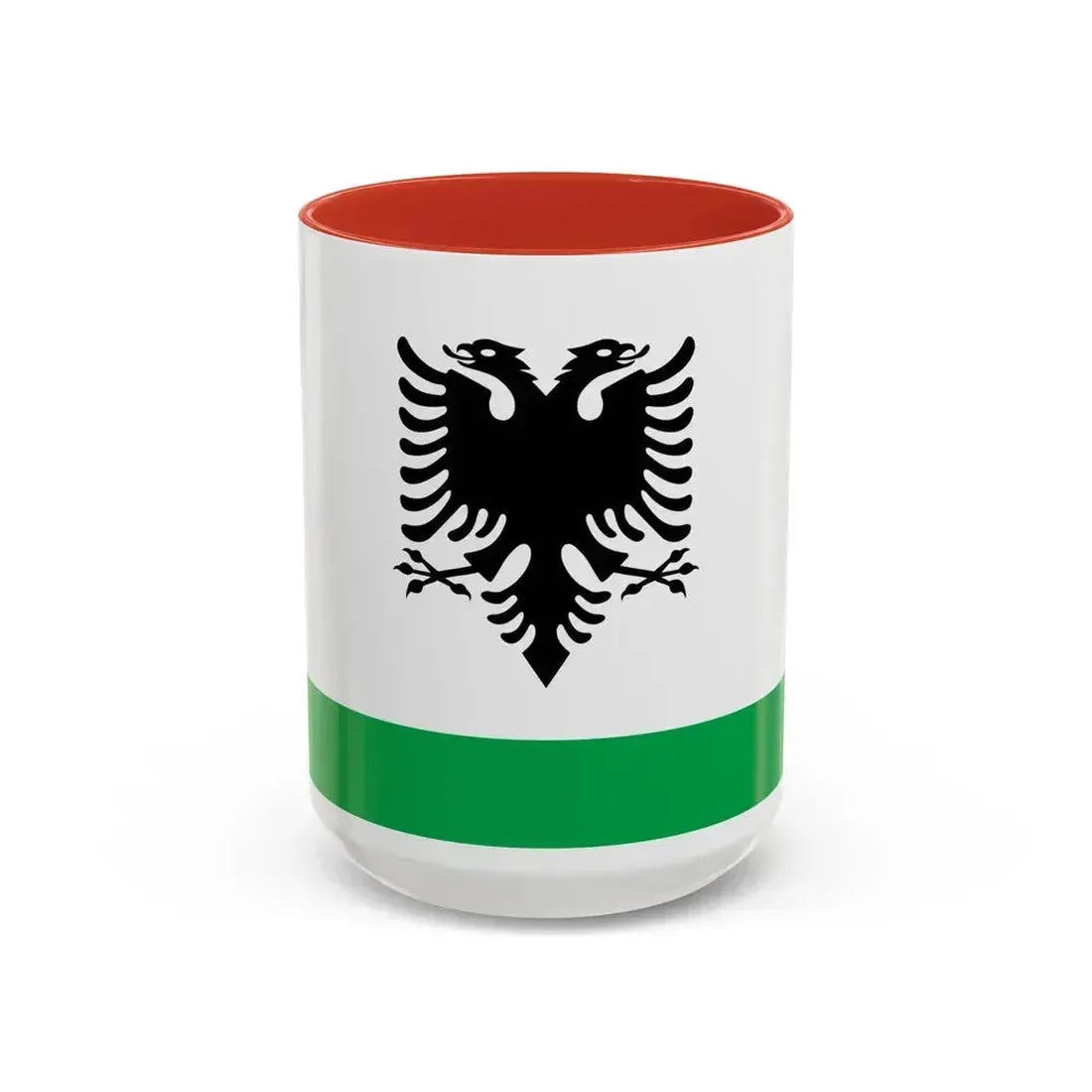 Albanian Coast Guard Ensign - Accent Coffee Mug 15oz Red - Go Mug Yourself