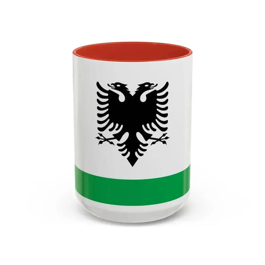 Albanian Coast Guard Ensign - Accent Coffee Mug 15oz Red - Go Mug Yourself
