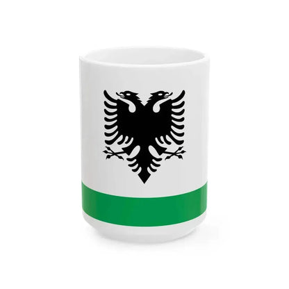 Albanian Coast Guard Ensign (Albania) White Coffee Mug 15oz - Go Mug Yourself