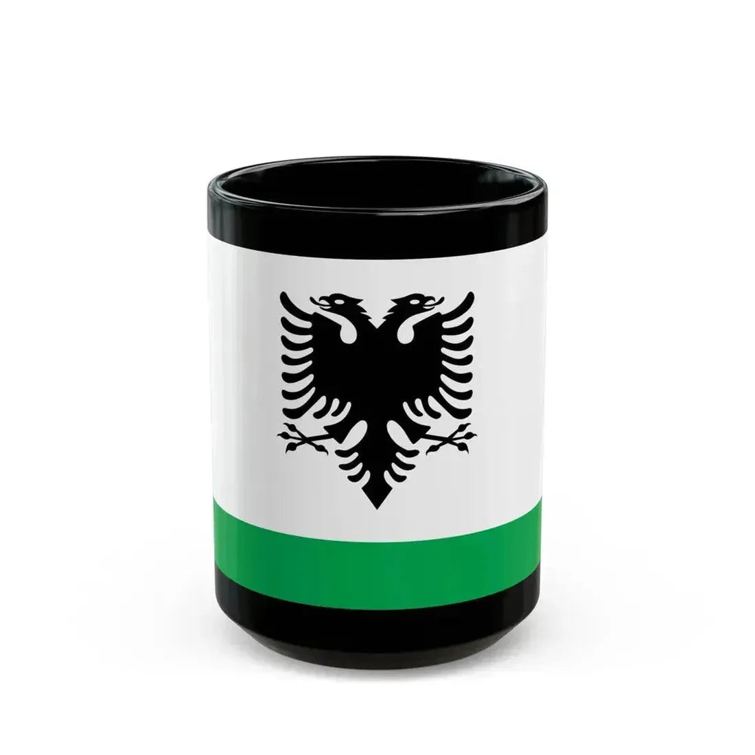 Albanian Coast Guard Ensign - Black Coffee Mug 15oz - Go Mug Yourself