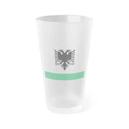 Albanian Coast Guard Ensign - Frosted Pint Glass 16oz 16oz Frosted - Go Mug Yourself