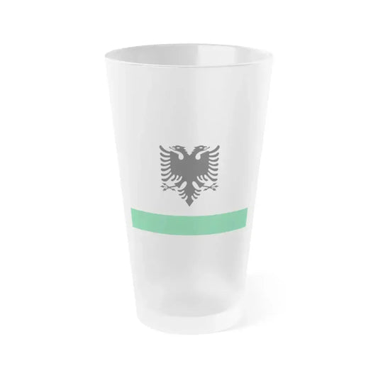 Albanian Coast Guard Ensign - Frosted Pint Glass 16oz 16oz Frosted - Go Mug Yourself