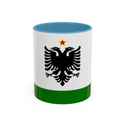 Albanian Coast Guard Ensign to 1958 to 1992 - Accent Coffee Mug 11oz Light Blue - Go Mug Yourself