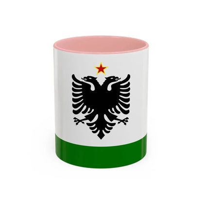 Albanian Coast Guard Ensign to 1958 to 1992 - Accent Coffee Mug 11oz Pink - Go Mug Yourself