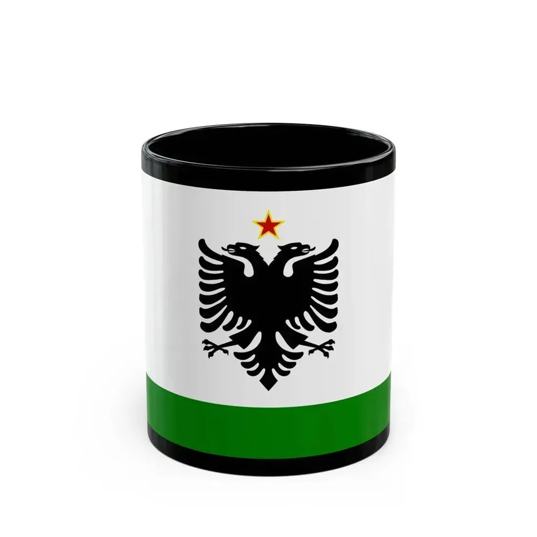 Albanian Coast Guard Ensign to 1958 to 1992 - Black Coffee Mug 11oz - Go Mug Yourself