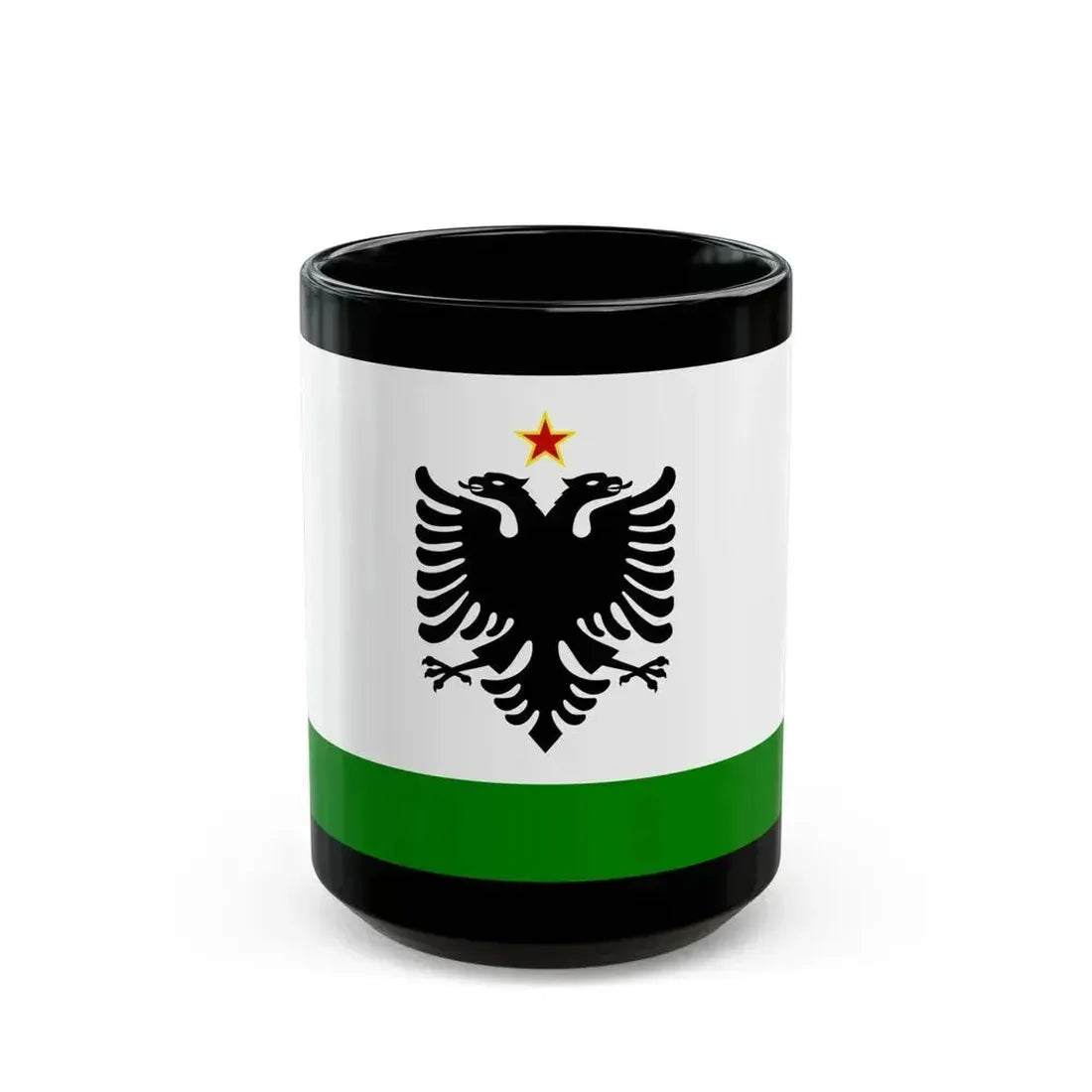 Albanian Coast Guard Ensign to 1958 to 1992 - Black Coffee Mug 15oz - Go Mug Yourself