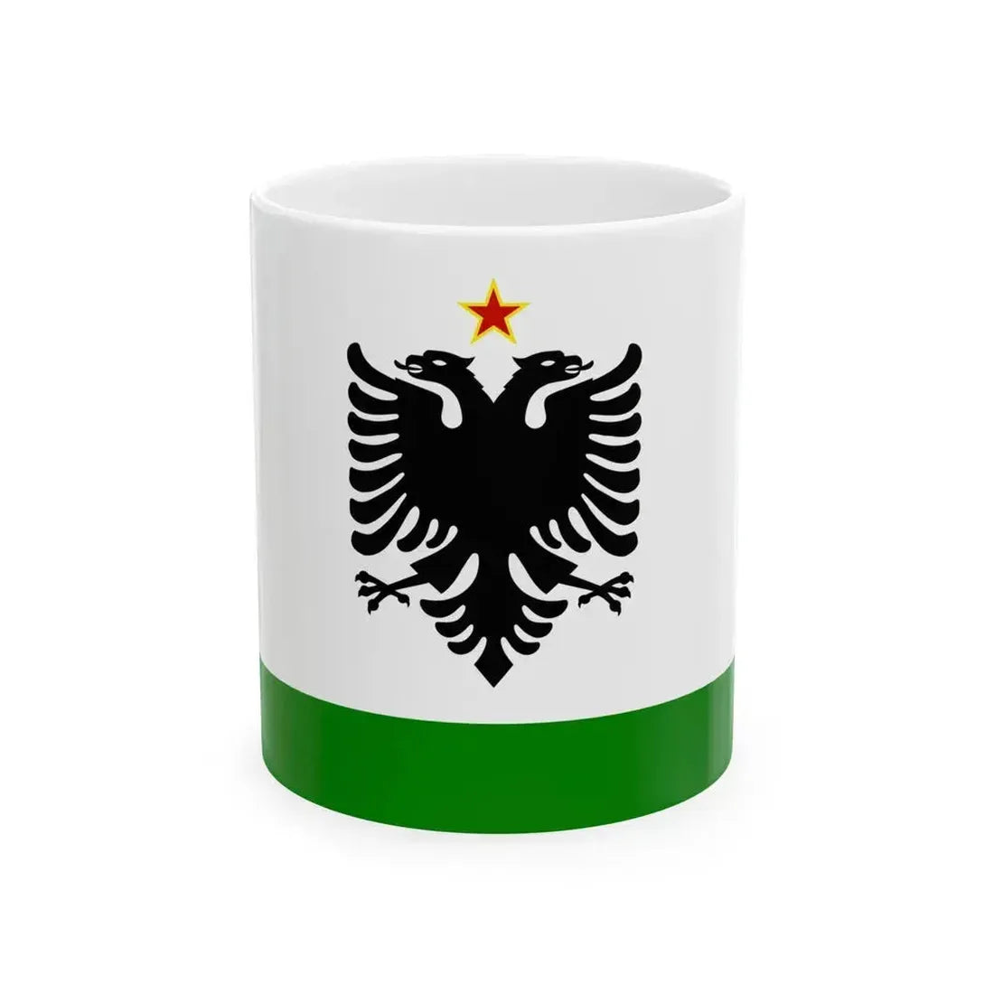Albanian Coast Guard Ensign to 1958 to 1992 - White Coffee Mug 11oz - Go Mug Yourself