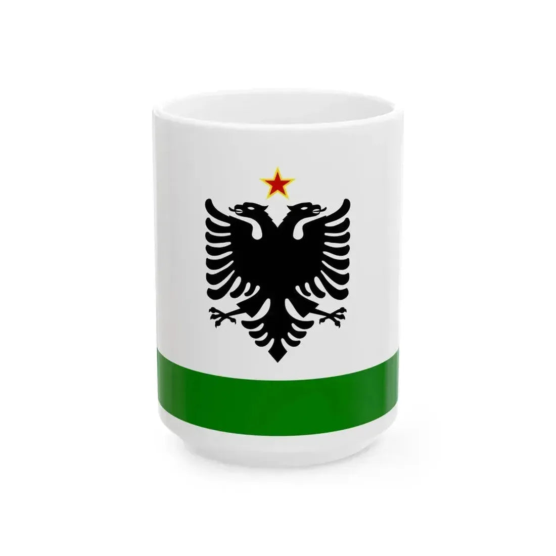 Albanian Coast Guard Ensign to 1958 to 1992 - White Coffee Mug 15oz - Go Mug Yourself