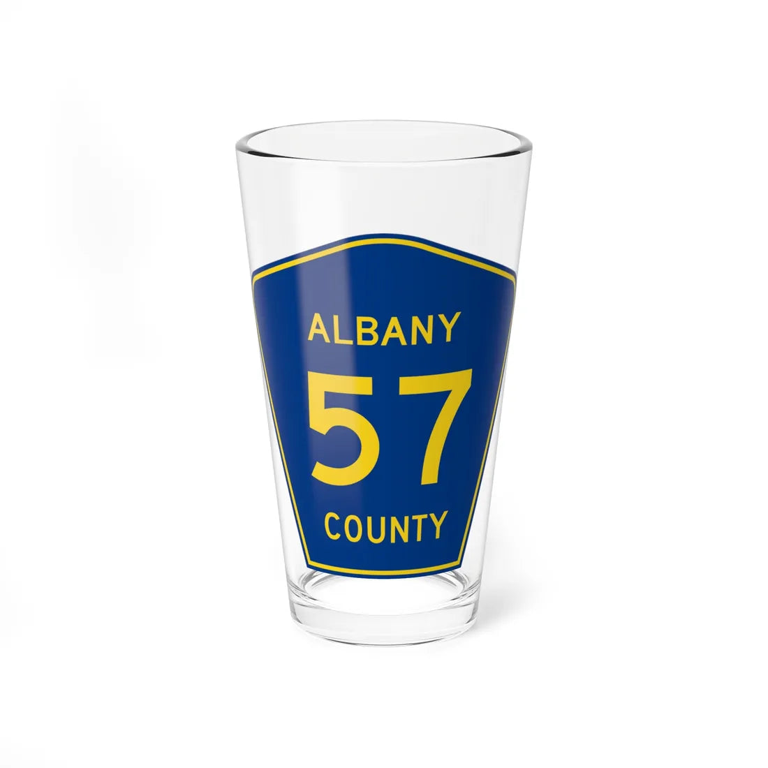Albany County Route 57 WY (Wyoming) (Road Sign) Pint Glass 16oz 16oz - Go Mug Yourself
