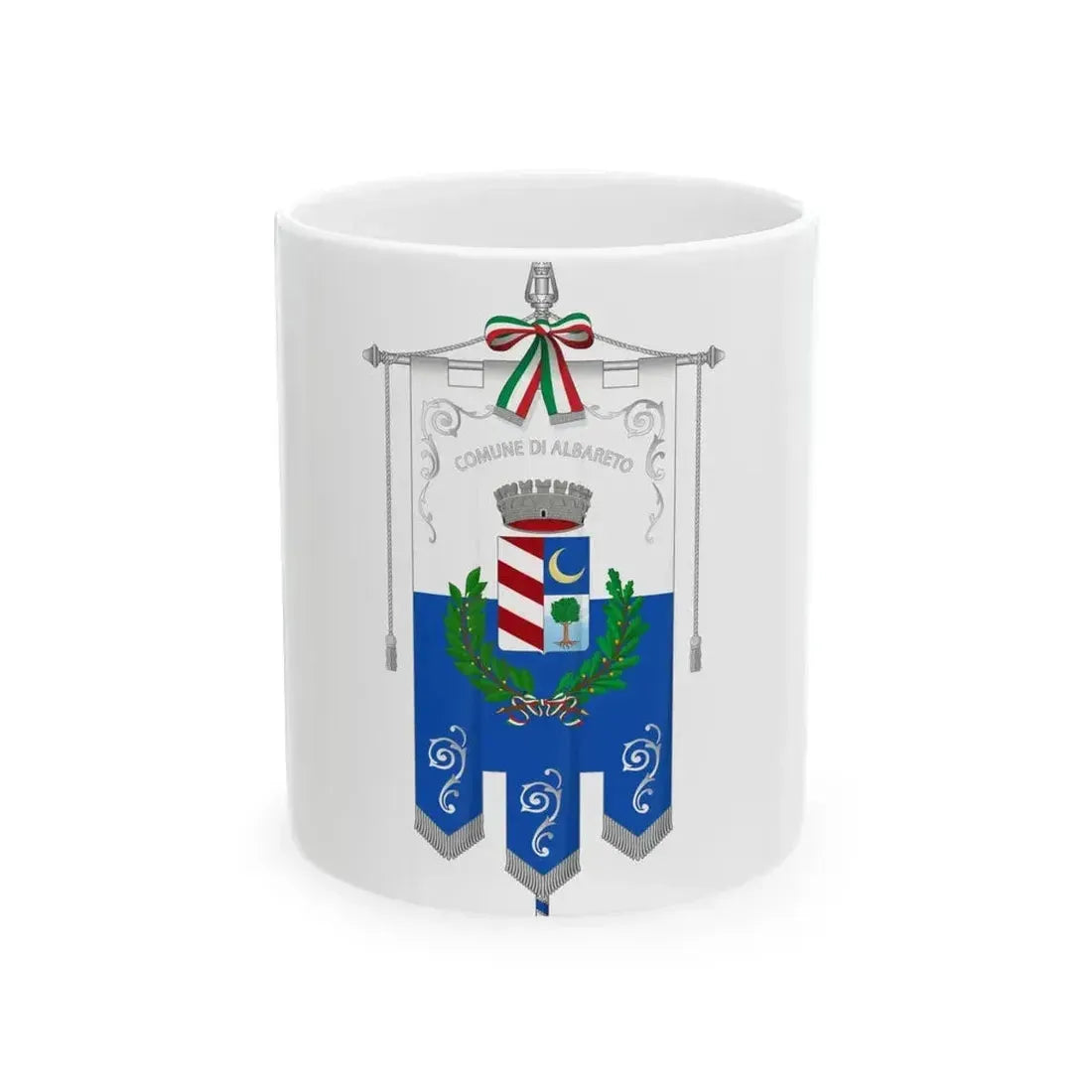 Albareto-Gonfalone (Italy) White Coffee Mug 11oz - Go Mug Yourself