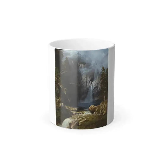 Albert Bierstadt (1830-1902) A Western Waterfall - Oil on Paper Mounted on Canvas c1875 - Color Changing Mug 11oz 11oz - Go Mug Yourself