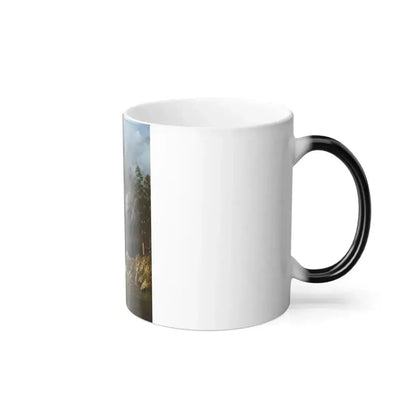 Albert Bierstadt (1830-1902) A Western Waterfall - Oil on Paper Mounted on Canvas c1875 - Color Changing Mug 11oz - Go Mug Yourself