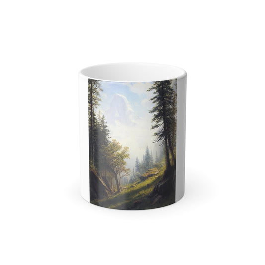 Albert Bierstadt (1830-1902) Among the Bernese Alps - Oil on canvas laid down on pan - Color Changing Mug 11oz-11oz-Go Mug Yourself