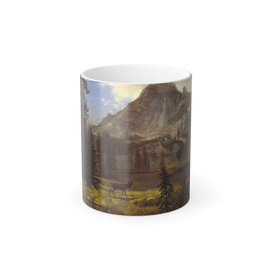 Albert Bierstadt (1830-1902) Call of the Wild - Oil on paper laid down on canvas - Color Changing Mug 11oz-11oz-Go Mug Yourself
