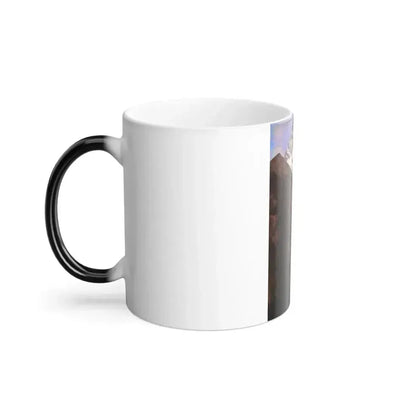 Albert Bierstadt (1830-1902) Canadian Rockies, Asulkan Glacier - Oil on paper mounted on canvas - Color Changing Mug 11oz - Go Mug Yourself