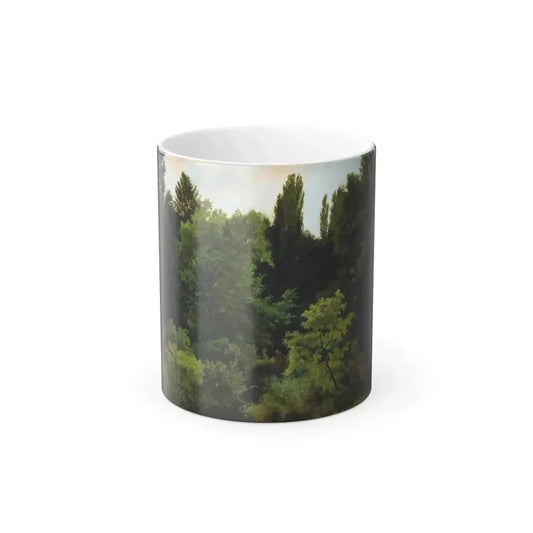 Albert Bierstadt (1830-1902) Deep in the Rockies - oil on paper mounted on panel - Color Changing Mug 11oz 11oz - Go Mug Yourself