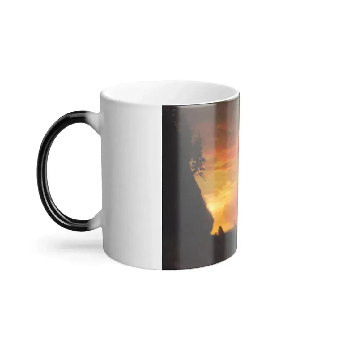 Albert Bierstadt (1830-1902) Deer at Sunset - Oil on paper laid down on canvas - Color Changing Mug 11oz - Go Mug Yourself