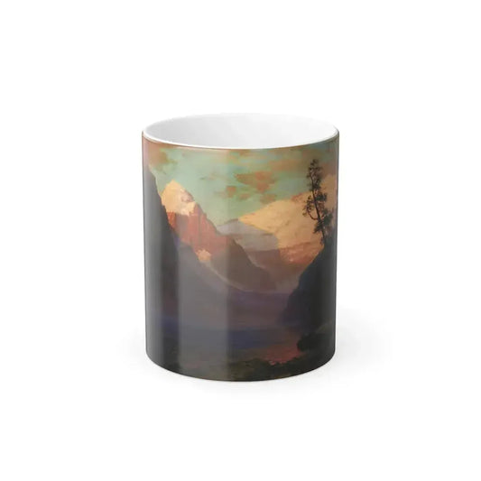 Albert Bierstadt (1830-1902) Evening Glow, Lake Louise - Oil on canvas - Color Changing Mug 11oz 11oz - Go Mug Yourself