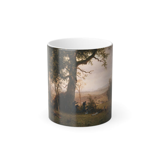 Albert Bierstadt (1830-1902) Guerrilla Warfare%3a Picket Duty in Virginia - Oil on panel 1862 - Color Changing Mug 11oz-11oz-Go Mug Yourself