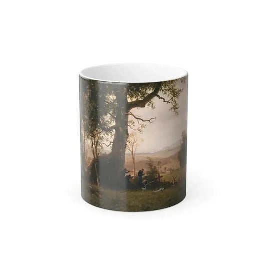 Albert Bierstadt (1830-1902) Guerrilla Warfare%3a Picket Duty in Virginia - Oil on panel 1862 - Color Changing Mug 11oz 11oz - Go Mug Yourself
