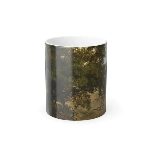 Albert Bierstadt (1830-1902) Indian Horse Race - Oil on board - Color Changing Mug 11oz 11oz - Go Mug Yourself