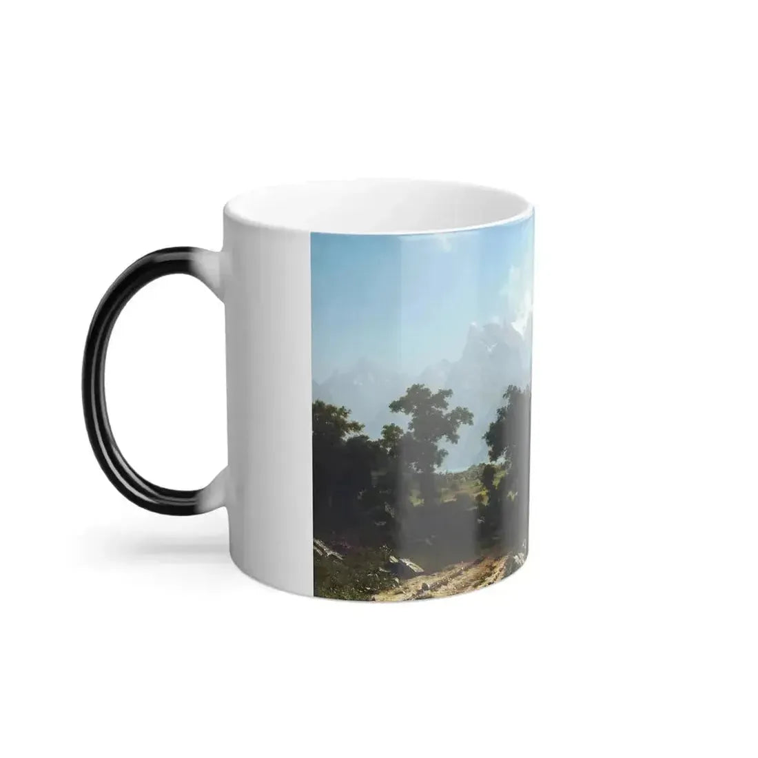 Albert Bierstadt (1830-1902) Lake Lucerne - 1858 - Color Changing Mug 11oz - Go Mug Yourself