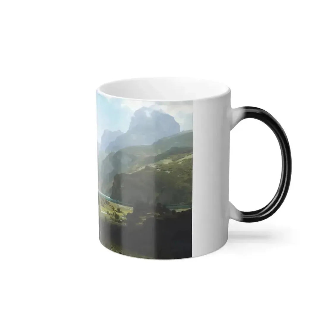 Albert Bierstadt (1830-1902) Lake Lucerne - 1858 - Color Changing Mug 11oz - Go Mug Yourself