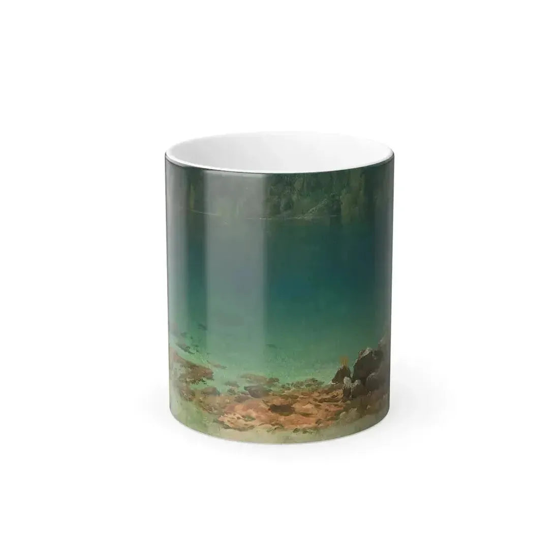 Albert Bierstadt (1830-1902) Lake Scene - oil on paper mounted on cardboard - Color Changing Mug 11oz 11oz - Go Mug Yourself