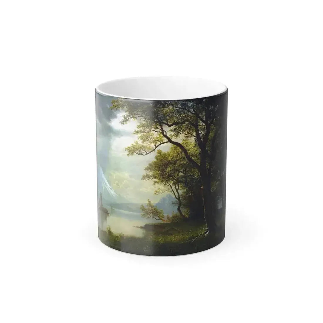 Albert Bierstadt (1830-1902) Mount Hood, Columbia River - Oil on Board 1870 - Color Changing Mug 11oz 11oz - Go Mug Yourself