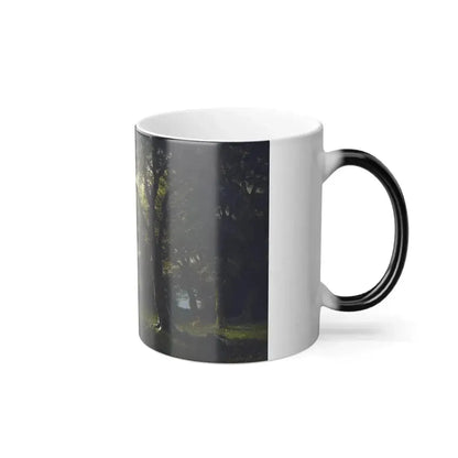 Albert Bierstadt (1830-1902) Mount Hood, Columbia River - Oil on Board 1870 - Color Changing Mug 11oz - Go Mug Yourself