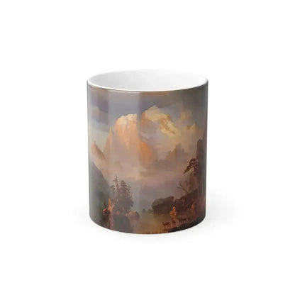 Albert Bierstadt (1830-1902) Rocky Mountains - Oil on canvas 1866 - Color Changing Mug 11oz 11oz - Go Mug Yourself